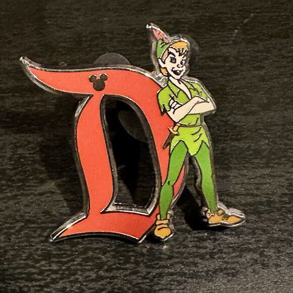 Disneyland Resort Hidden Mickey D Icon Peter Pan Disney Pin Orange Green 2020 - Picture 1 of 5